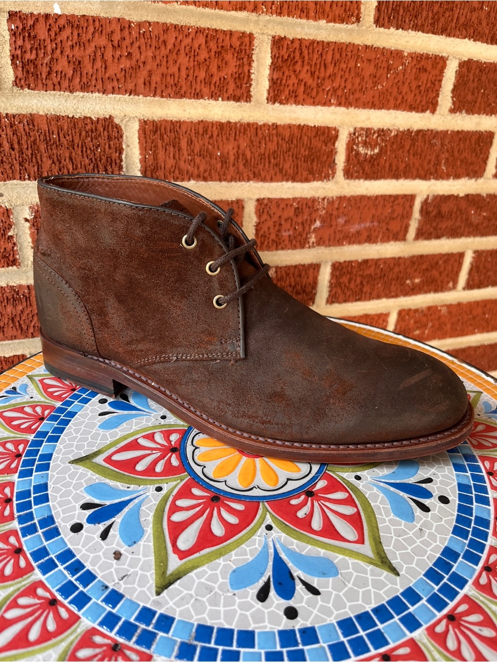 Johnston & Murphy Dudley Chukka Mens 10.5 Brown Waxed English Suede Boots